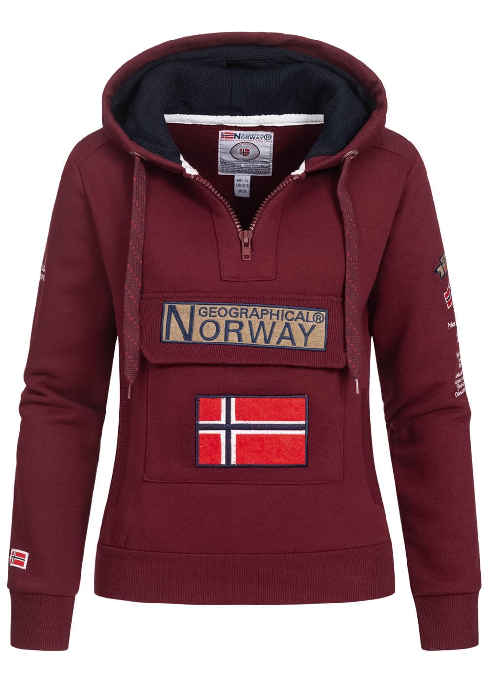 Geographical Norway GYMCLASS Damen Sweatshirt XXL Burgunderrot, XXL Burgunderrot