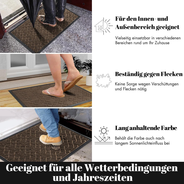 Yimobra Fussmatte Aussen, Waschbar Wetterfest, 92 x 61 cm, Robuste und Wasserabsorbierende, Schmutzr