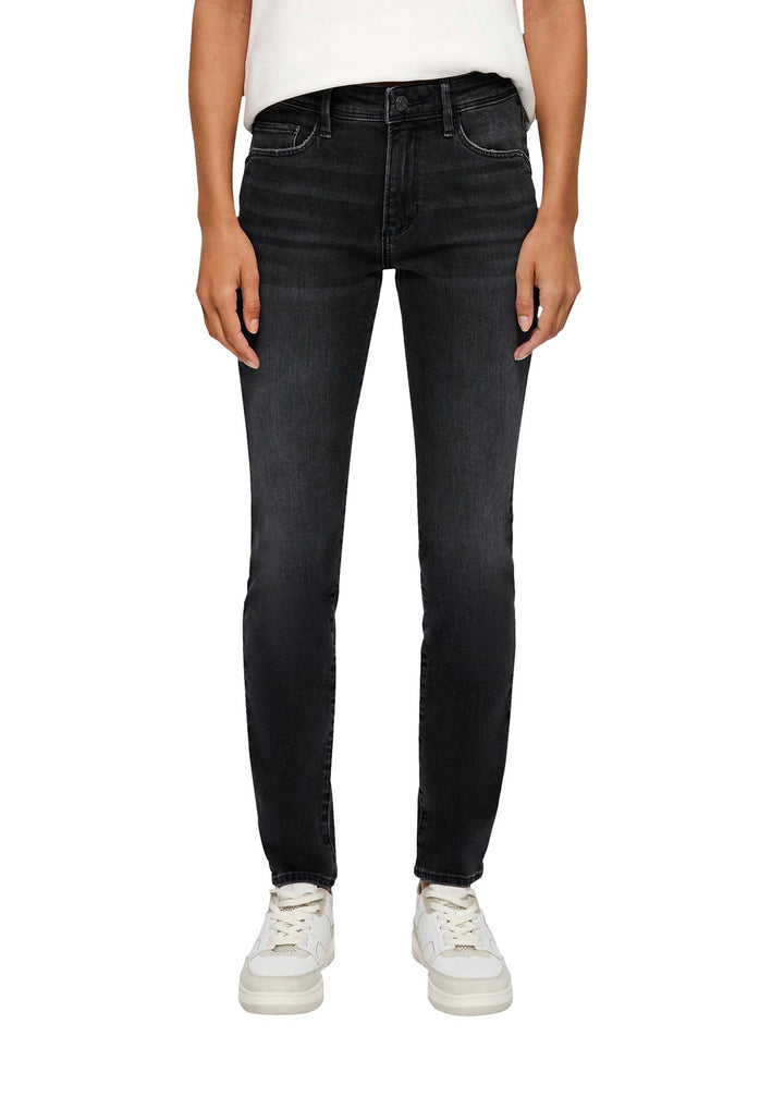 s.Oliver Jeans Betsy/Slim Fit/Mid Rise/Slim Leg/Baumwollstretch 32W / 32L Grey/Black, 32W / 32L Grey