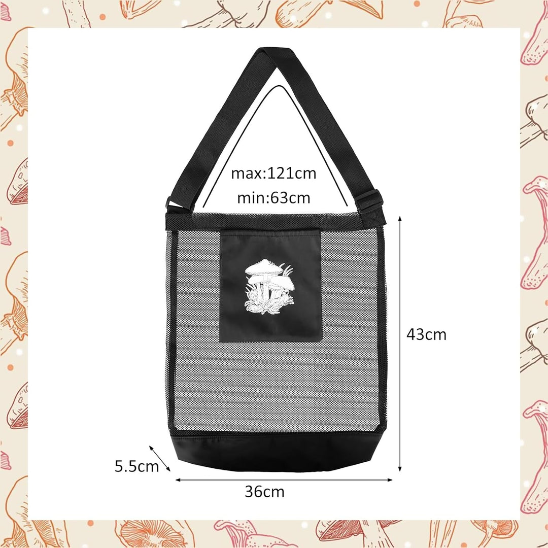Pilz Jagdtasche Pilz Sammeltasche Schwarz Netz Pilz Futtertaschen Pilze Sammeln Tasche mit Verstellb
