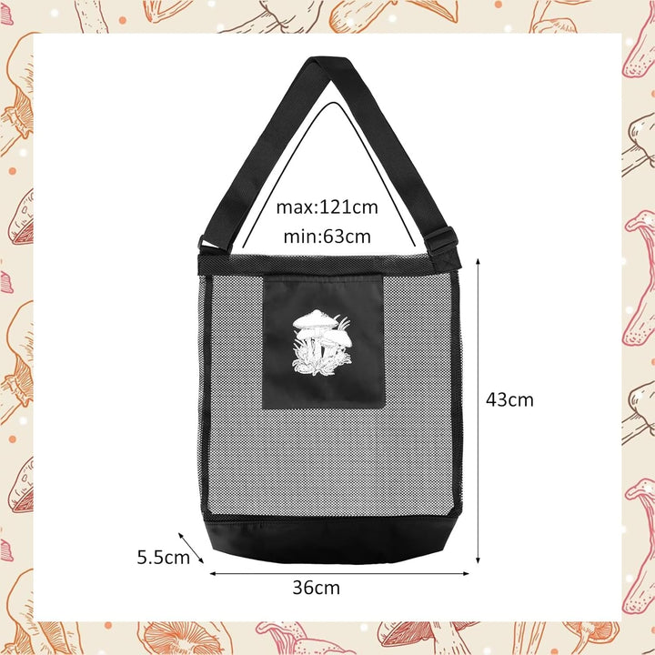 Pilz Jagdtasche Pilz Sammeltasche Schwarz Netz Pilz Futtertaschen Pilze Sammeln Tasche mit Verstellb