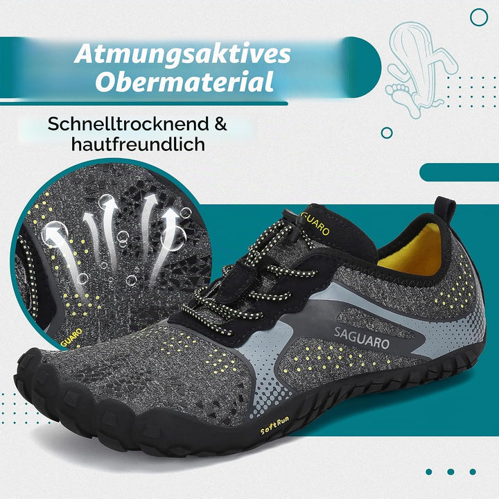 SAGUARO Unisex Barfussschuhe Outdoor Zehenschuhe mit Breite Zehenbox &amp; Zero-Drop Sohle Gr.36-48 36 E
