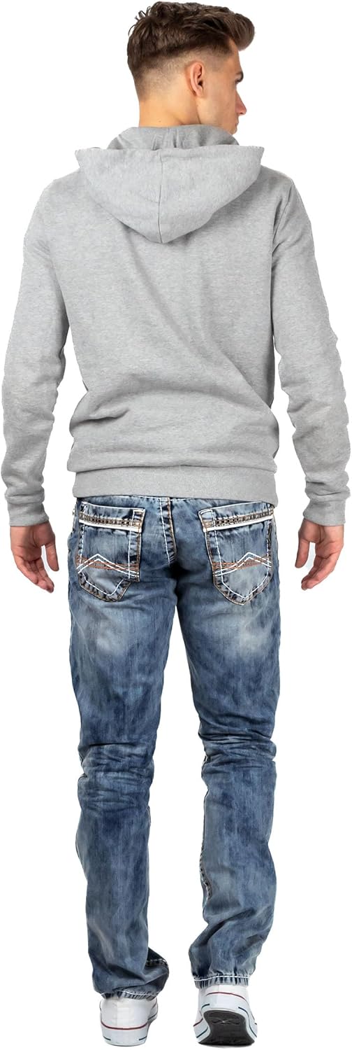 Cipo & Baxx Herren Jeans – Stilvolle Regular-Fit Denim mit Kontrastnähten | 5-Pocket-Design & Stone-