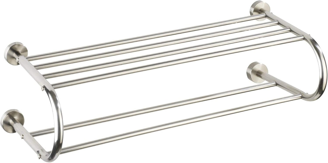 WENKO Wandregal Fastro Edelstahl, Edelstahl rostfrei, 69.5 x 22 x 29 cm, Glänzend, Silber, Fastro