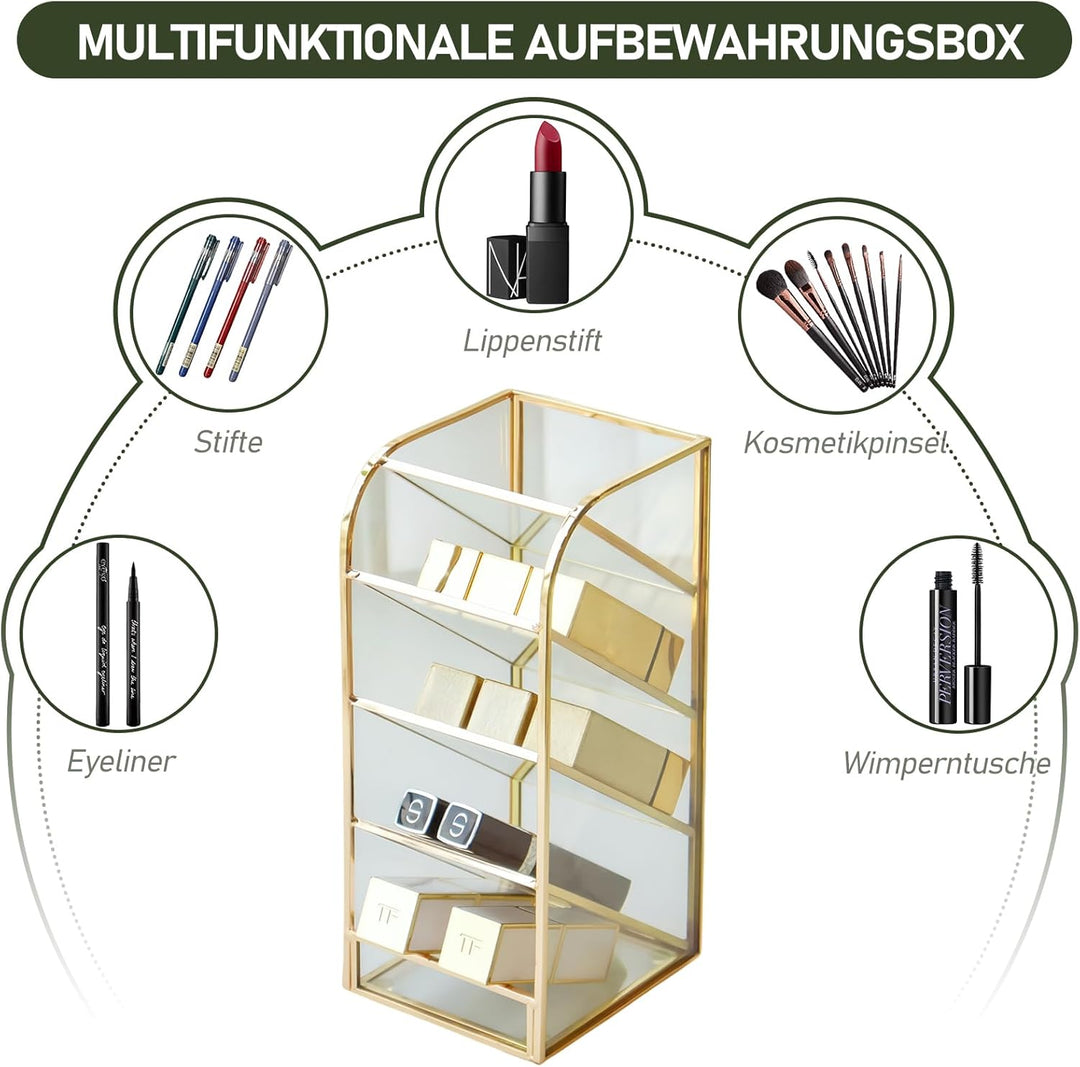 HARLIANGXY Lippenstift Organizer aus Messing Lippenstift Aufbewahrung Lippenstifthalter Lipgloss Org