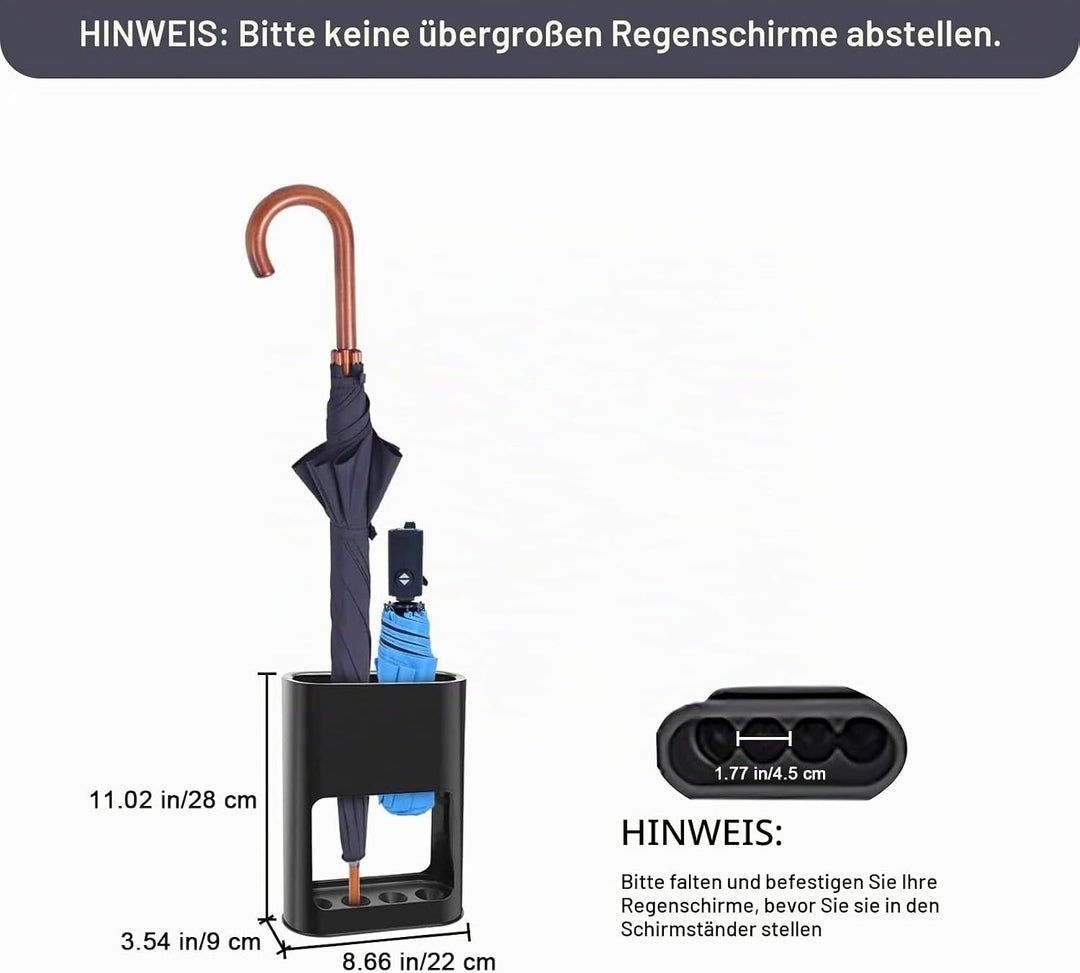 Shalwinn Schirmständer, Eingangsbereich, Schirmhalter, Aufbewahrungsregal, auslaufsicher, abnehmbare
