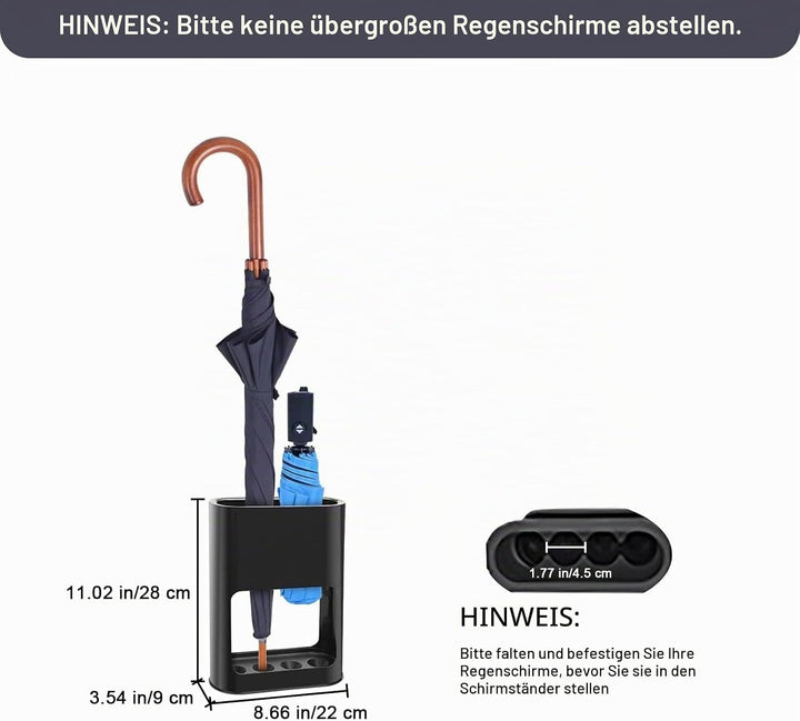 Shalwinn Schirmständer, Eingangsbereich, Schirmhalter, Aufbewahrungsregal, auslaufsicher, abnehmbare