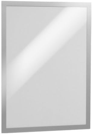 Durable Info-Rahmen Duraframe (A3, selbstklebend mit Magnetverschluss) 2 Stück, silber, 487323 DIN A