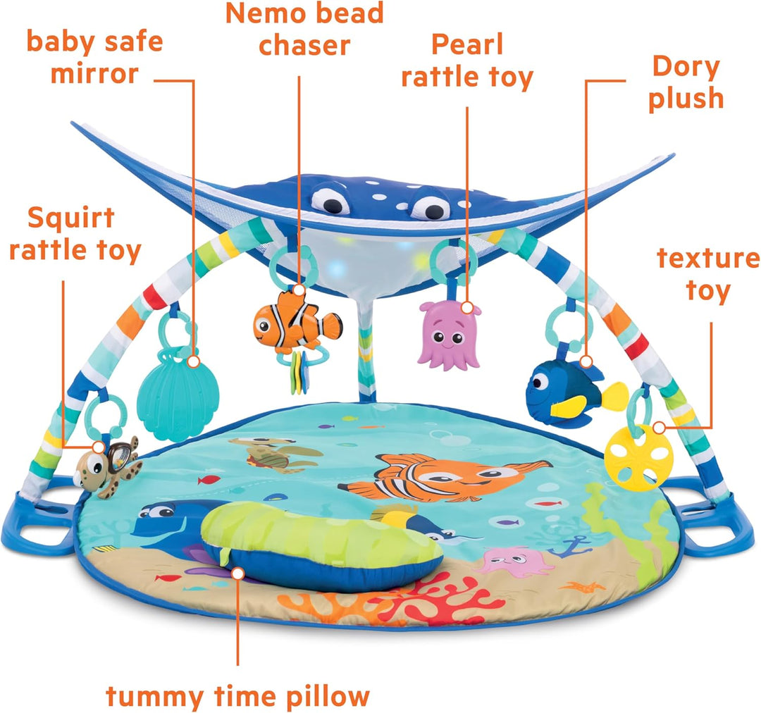 Bright Starts, Disney Baby, Findet Nemo Spieldecke mit Spielbogen, Lichtern und 20+ Minuten Melodien