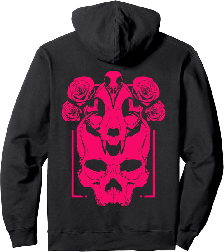 Goth Aesthetic Grunge Edgy E-Girl Gothic Punk Witch | Skull Pullover Hoodie