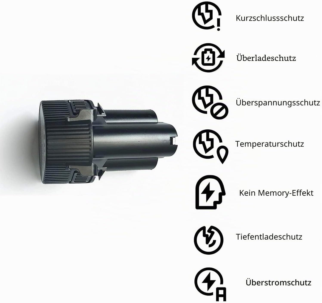 FengWings BL1013 10.8V 1.5Ah Ersetzen 2PCS Akku mit Ladegerät Kompatibel mit Für Makita Akku BMR102