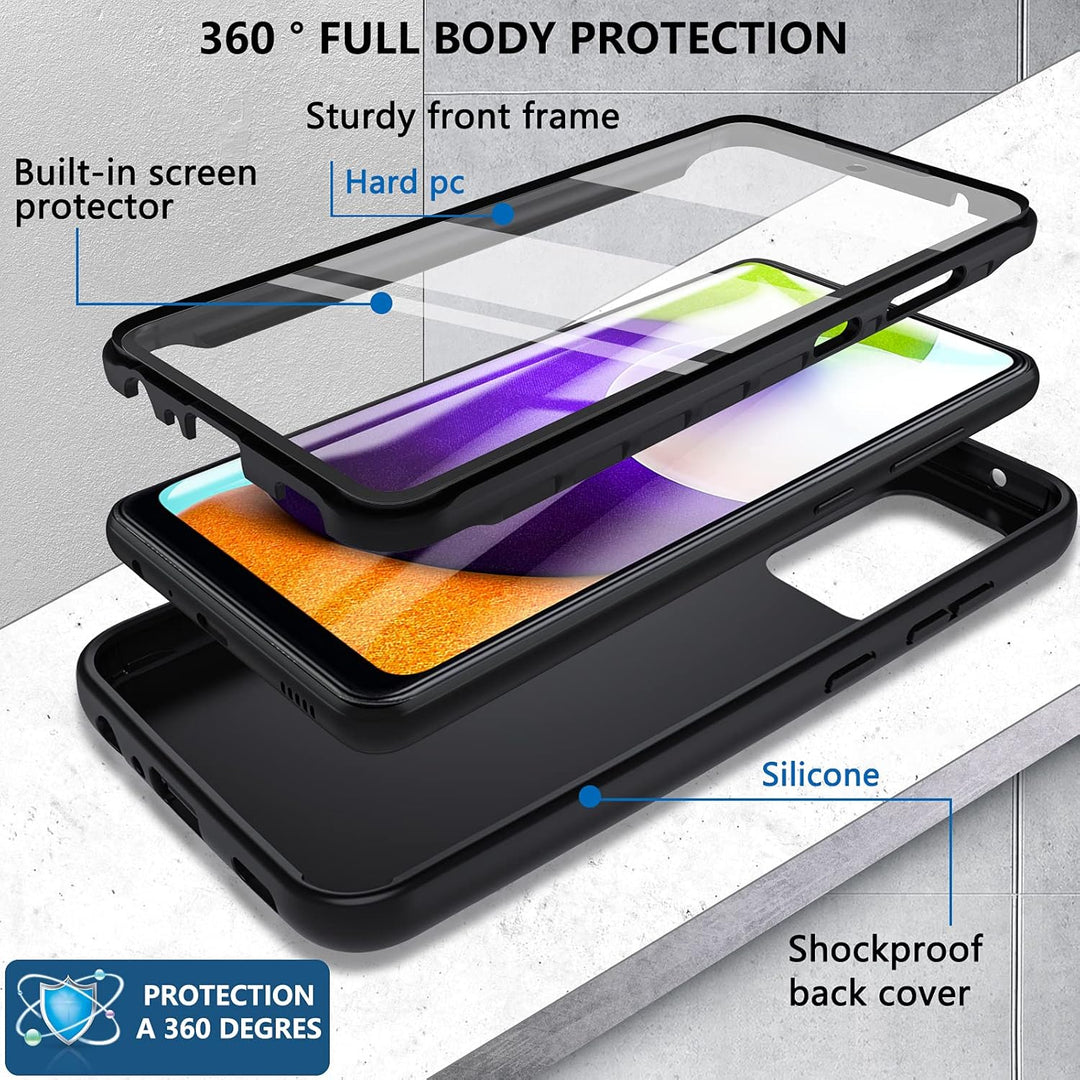 OWKEY für Samsung Galaxy A52 5G&4G / A52s 5G Hülle, 360 Grad Stossfest Handyhülle Silikon Roubst Cov
