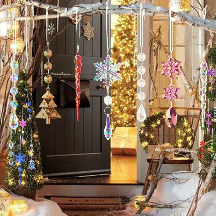 Lanpn 26 Stück Weihnachten Dekoration Kristall Christbaumschmuck Anhänger, Acryl Schneeflocken Eisza
