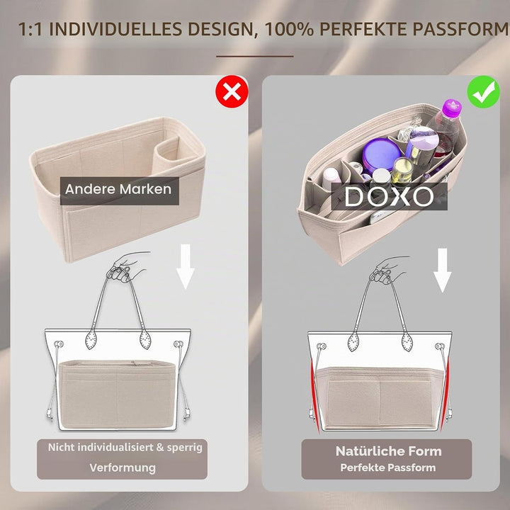 Doxo Geldbörsen-Organizer-Einsatz für Handtaschen und Tragetaschen, Filztasche, passend für Speedy u
