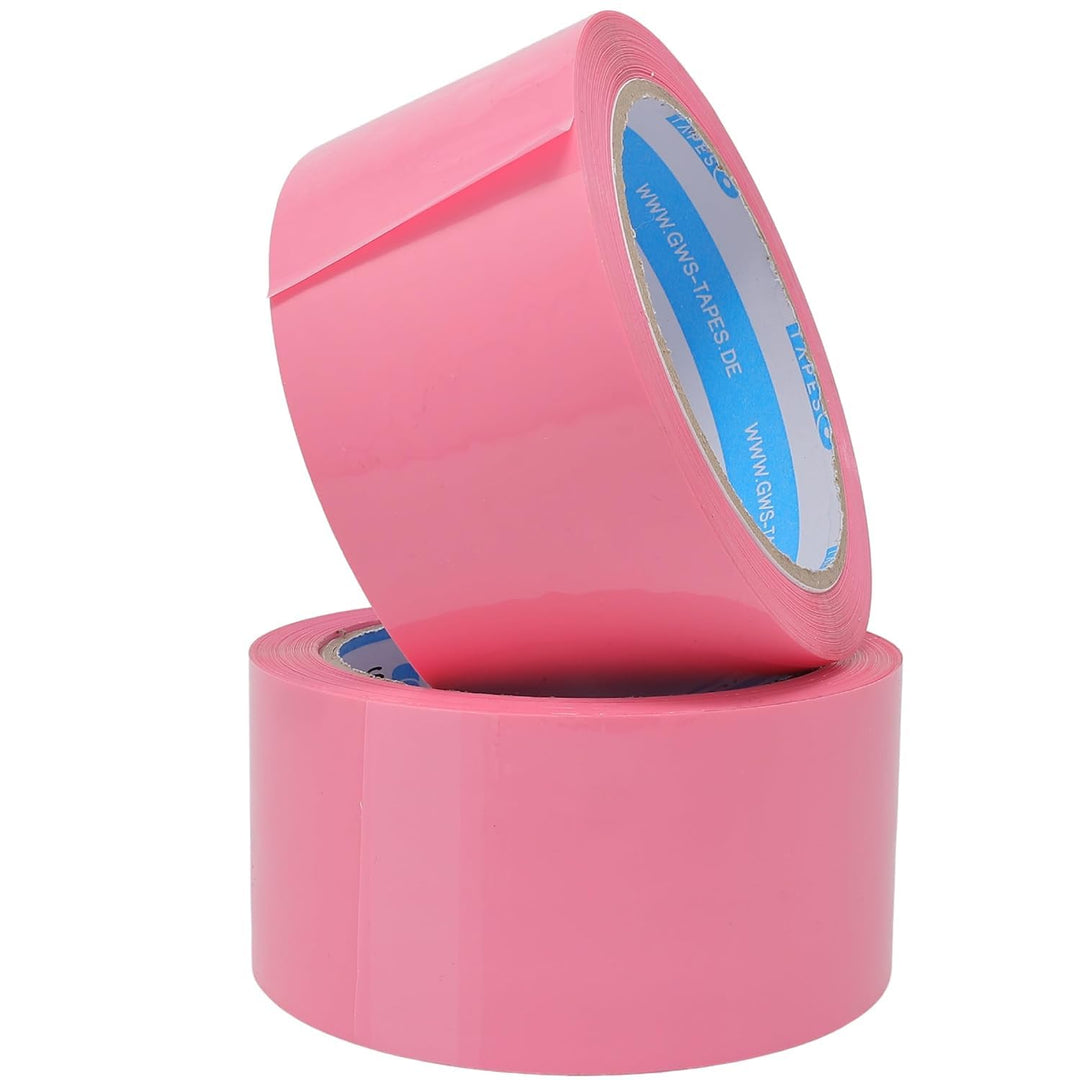 gws Verpackungs-Set mit robustem Lager/-Industrie Abroller und 12 Rollen Pink 66m x 50mm zum Verpack