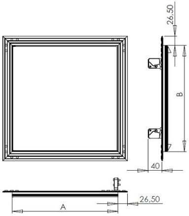 Revisionsklappe GK-Einlage 500x500mm Gipskarton 12,5mm KRAL14 Revisionstür Revision Wartungstür 50x5