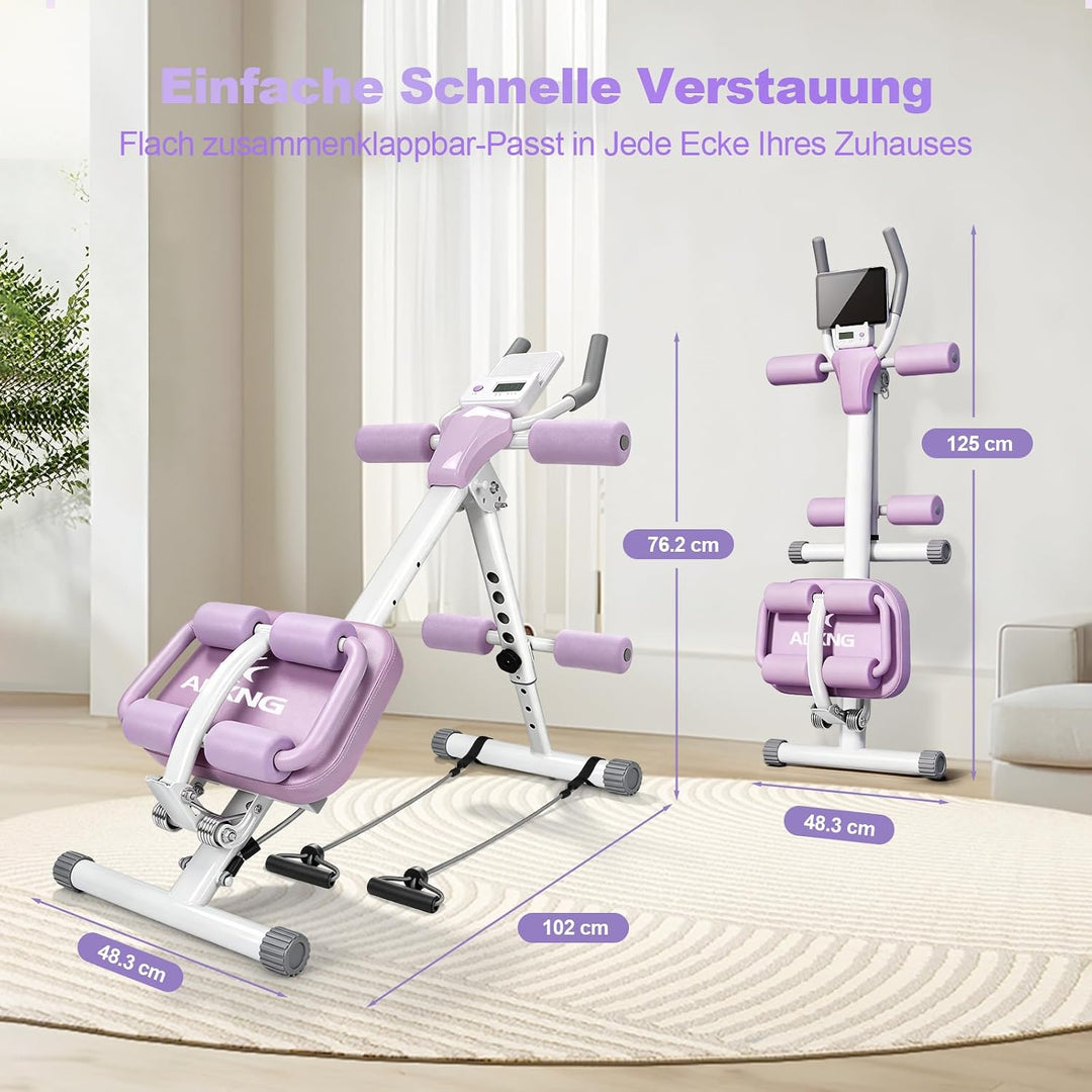 Bauchtrainer für Zuhause Klappbar Bauchmuskeltrainer, Multifunktionale Trainingsgerät für Ganzkörper