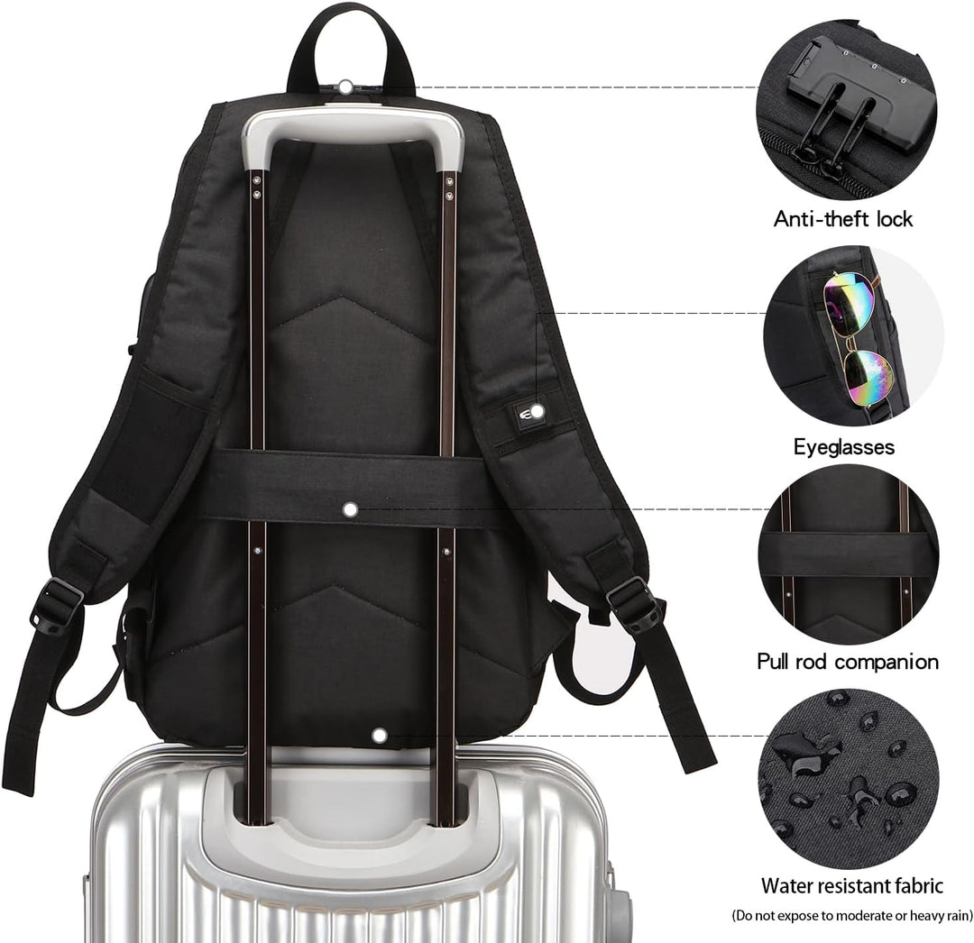 WENIG Laptop Rucksack Herren Anti-Diebstahl Laptoptasche 15.6 Zoll für Arbeit mit USB Ladeanschluss