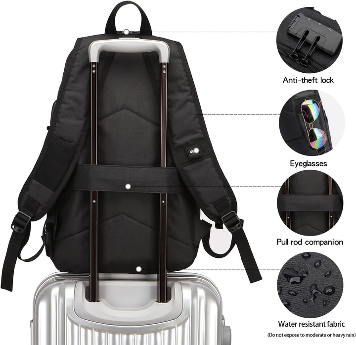 WENIG Laptop Rucksack Herren Anti-Diebstahl Laptoptasche 15.6 Zoll für Arbeit mit USB Ladeanschluss