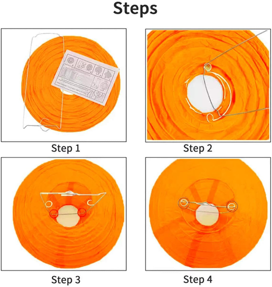 15 Stück Halloween Papier Laternen, 20cm, 25cm, 30cm Kürbis Spinnen Geister Papierlaterne Jack-O-Lat