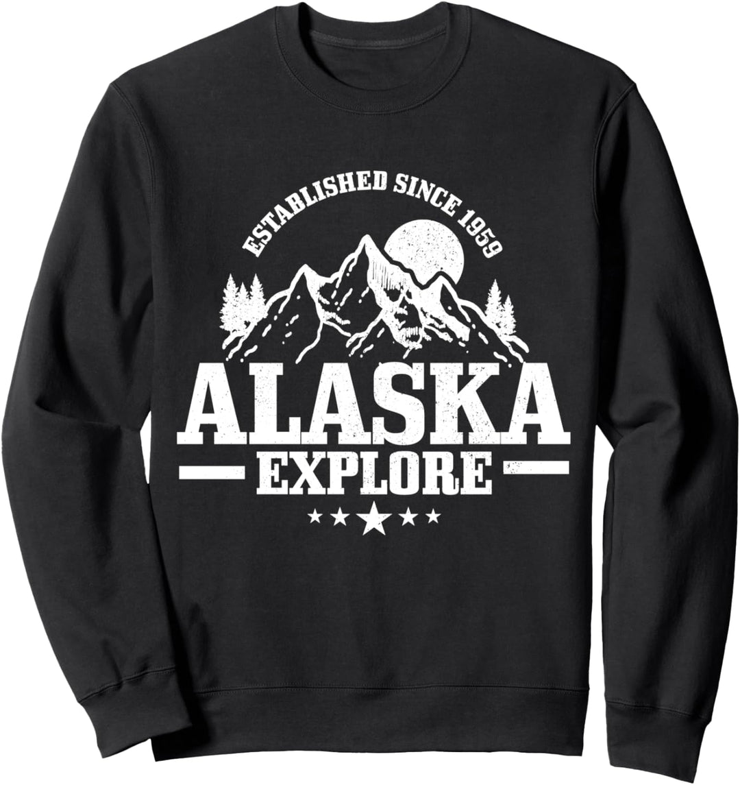 Alaska Est. 1959 Vintage Berge Outdoor USA Souvenir Sweatshirt
