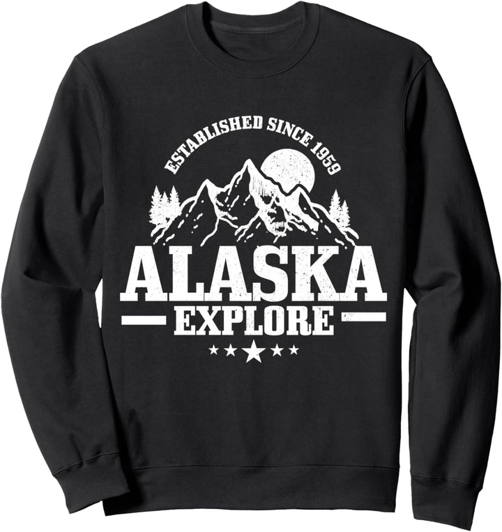 Alaska Est. 1959 Vintage Berge Outdoor USA Souvenir Sweatshirt