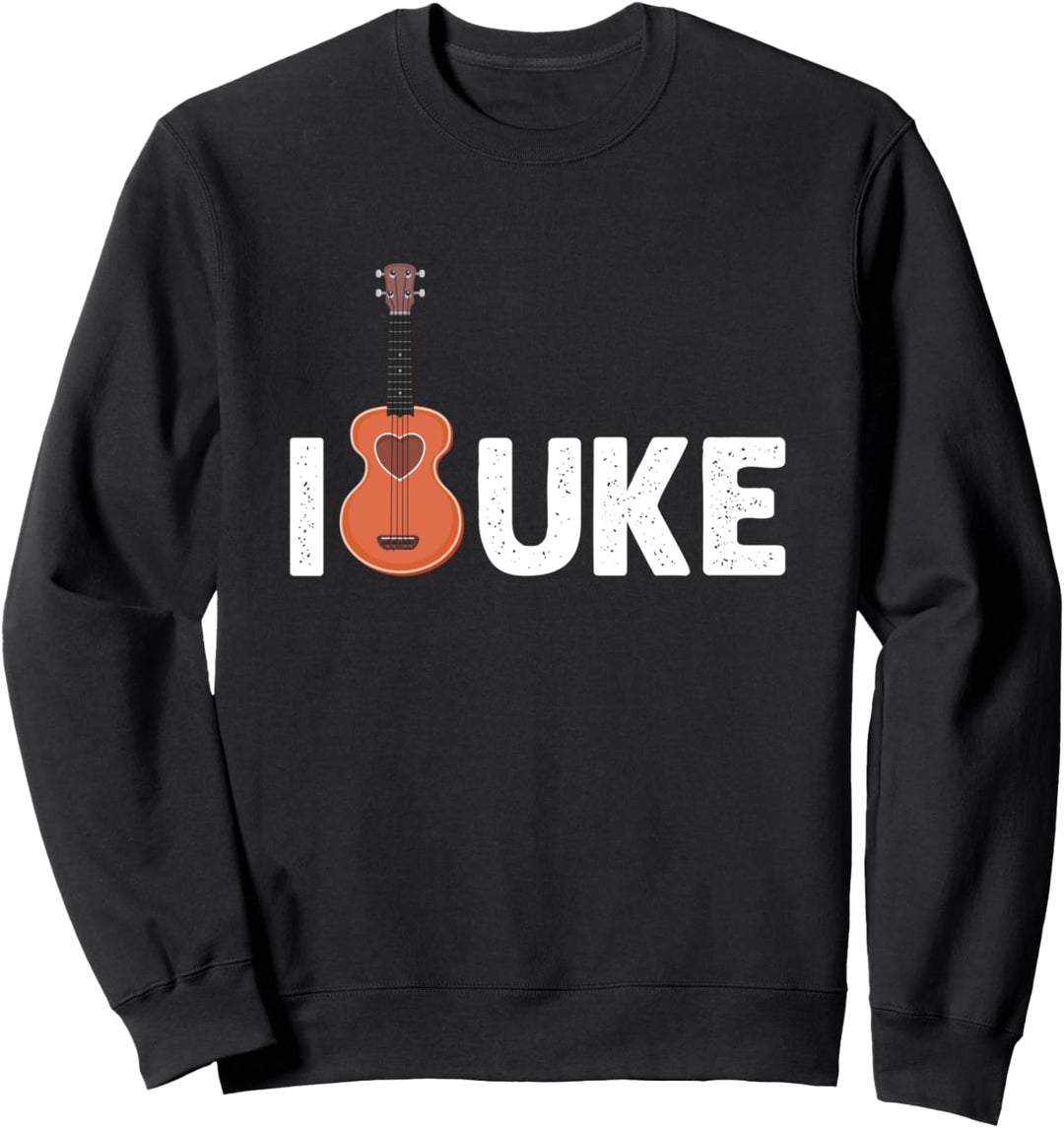 Ich Liebe Uke Musik Musikinstrument Akustik Gitarrist Sweatshirt