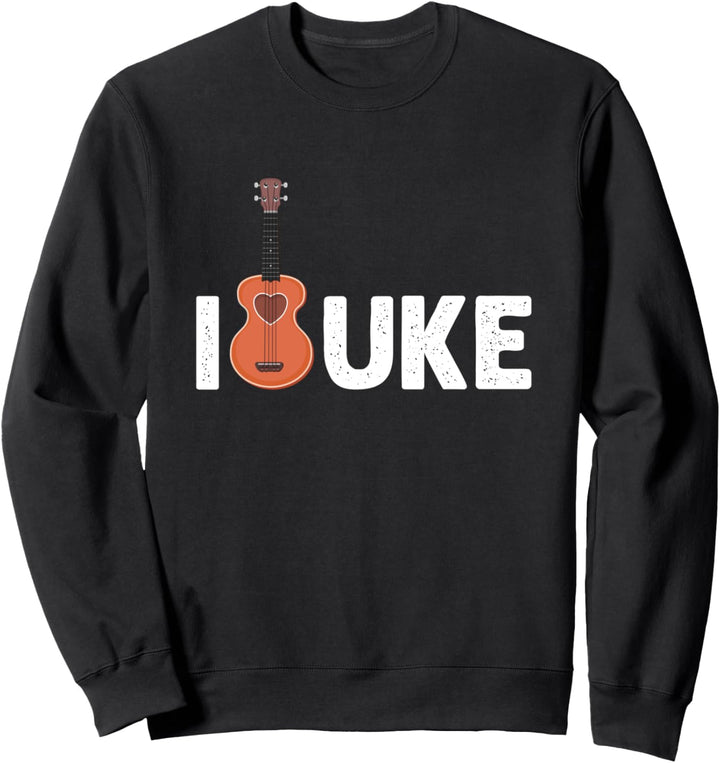 Ich Liebe Uke Musik Musikinstrument Akustik Gitarrist Sweatshirt