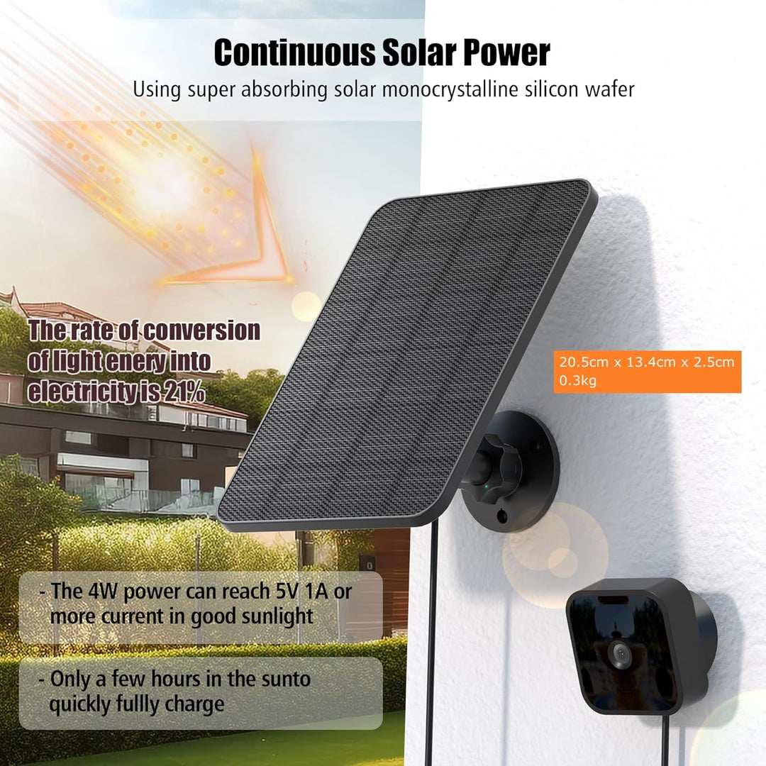 2 Pack Solarpanel für Blink Kamera Outdoor,4W Blink Kamera Solarpanel kompatibel mit Blink Outdoor,B