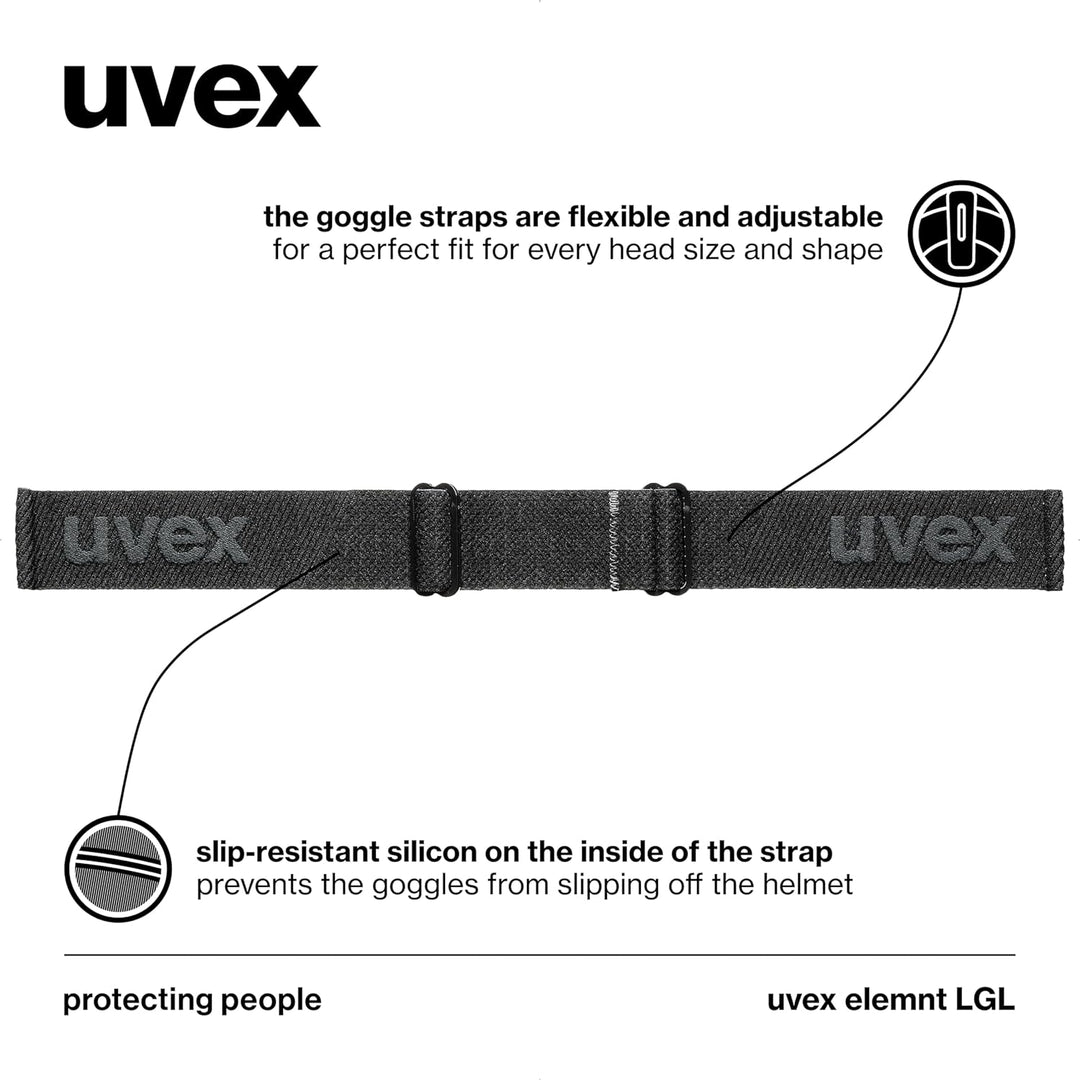 Uvex Unisex Elemnt Lgl Skibrille (1er Pack) Einheitsgrösse black/lasergold lite-clear, Einheitsgröss
