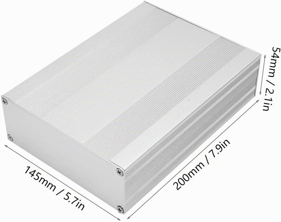 Aluminiumgehäuse, 200 * 145 * 54mm Aluminium Gehäuse Box Kühlbox DIY Elektronisches Anschlussdose Wa
