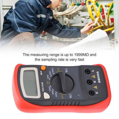 BM500A 250 V/500 V/1000 V Elektronisches Megohmmeter, Digitales Isolationswiderstandsmessgerät Megoh