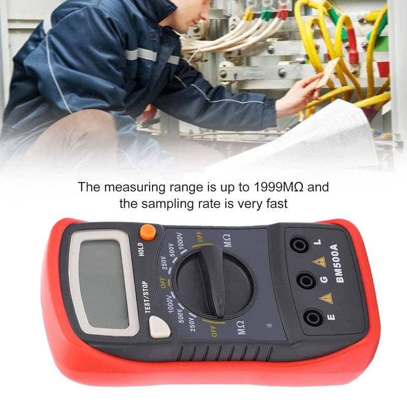 BM500A 250 V/500 V/1000 V Elektronisches Megohmmeter, Digitales Isolationswiderstandsmessgerät Megoh