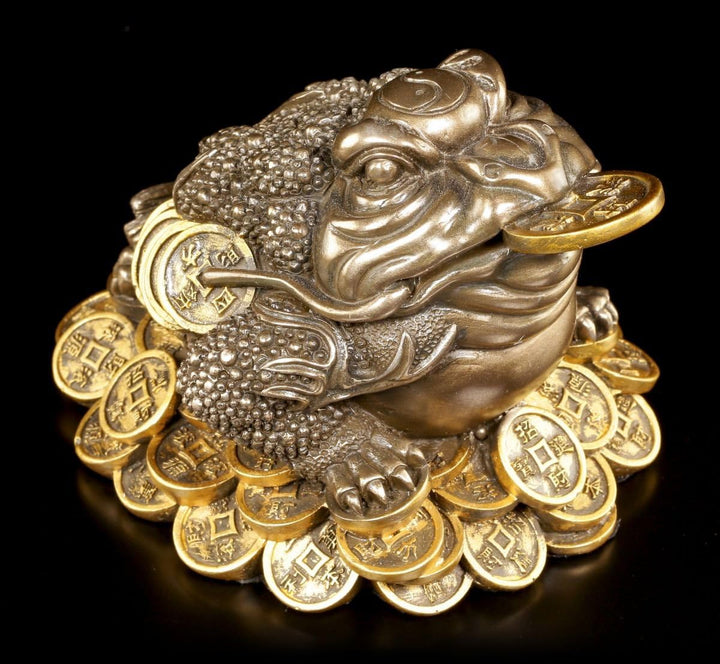 Geldfrosch Feng Shui Figur - Geld Frosch - Money Toad - Glücksbringer Geldsegen