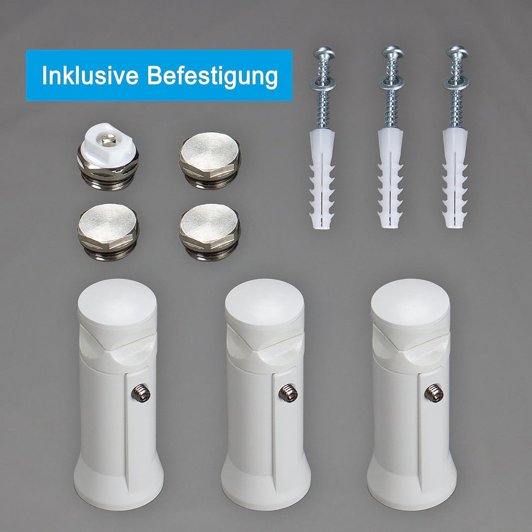 Heizkörper Badheizkörper Handtuchwärmer mit Mittelanschluss 50 mm weiss (1424 x 750 mm) (866 Watt na