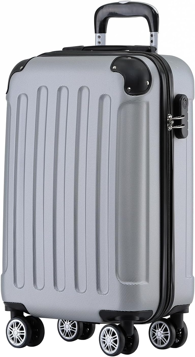 BEIBYE Zwillingsrollen Hardcase Reisekoffer Koffer Trolleys Hartschale in XL-L-M in 14 Farben (Silbe
