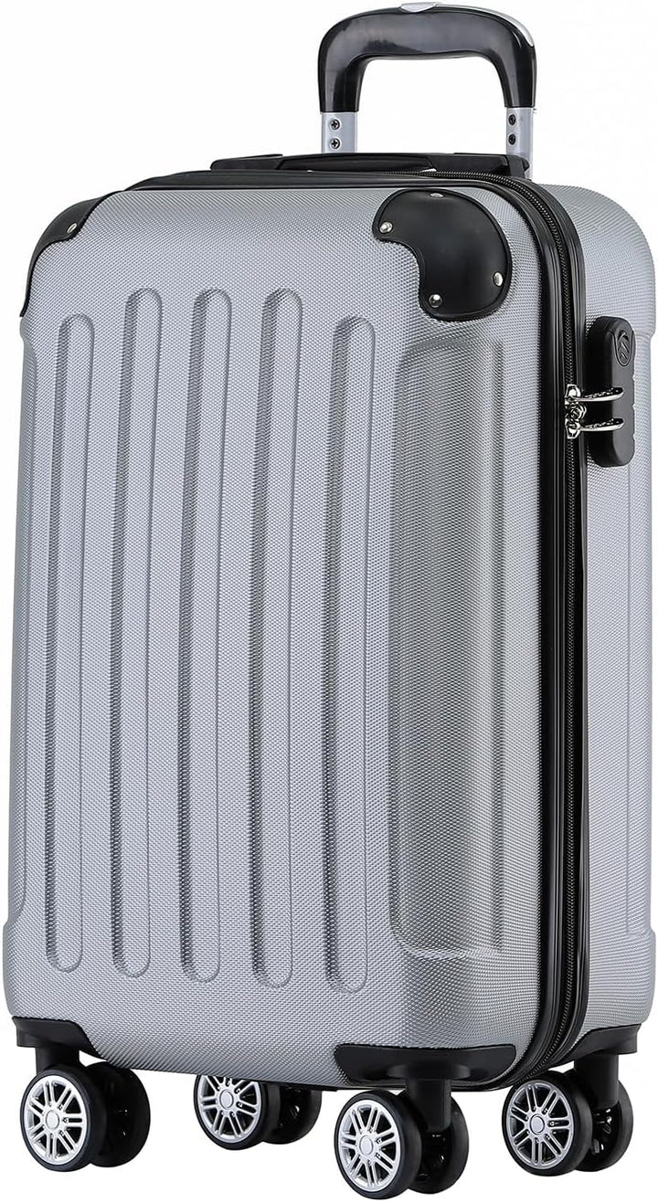 BEIBYE Zwillingsrollen Hardcase Reisekoffer Koffer Trolleys Hartschale in XL-L-M in 14 Farben (Silbe