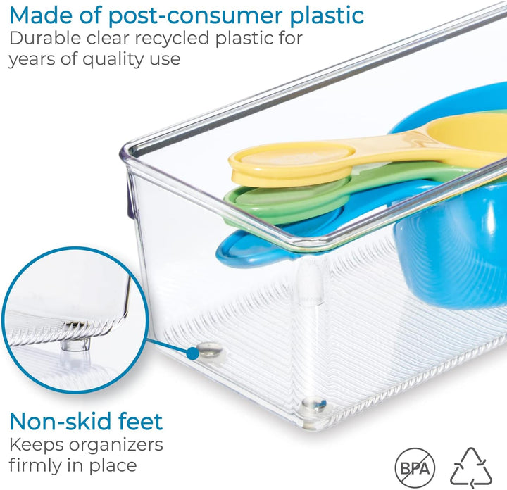 iDesign Schubladen Organizer, mittelgrosser Schubladeneinsatz aus Kunststoff, Besteckkasten für Schu