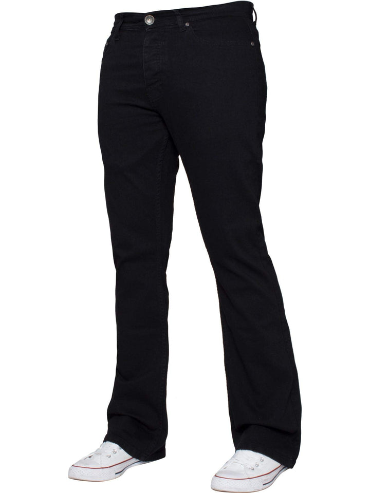 Enzo Herren Bootcut Jeans 30W / 32L Schwarz, 30W / 32L Schwarz