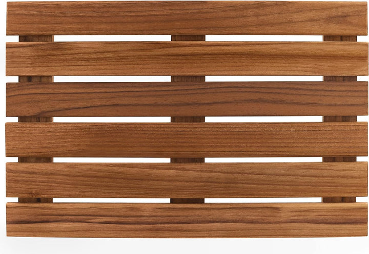 VaeFae Teak Duschmatte rutschfeste Badematte Luxus Spa Matte Holzmatte für Badewanne 33 x 50.8 cm Sm