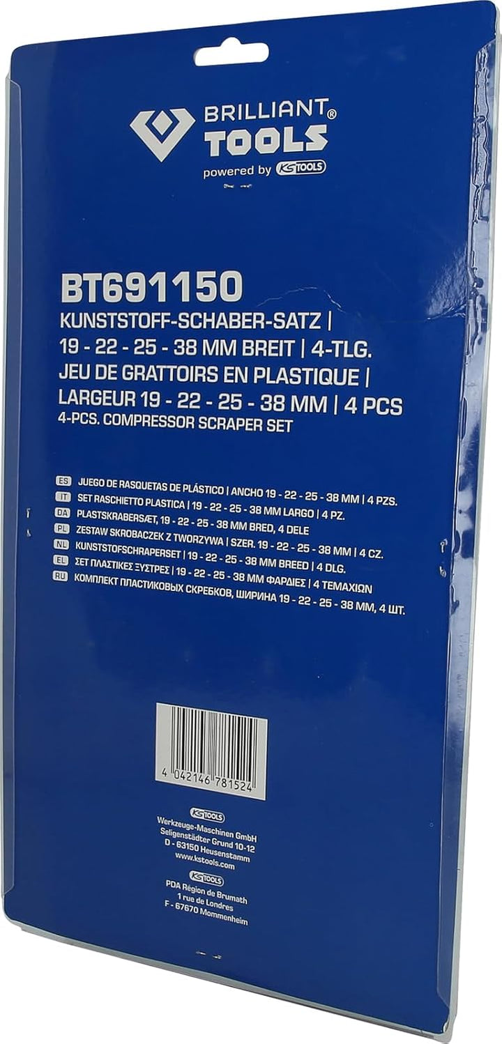 BRILLIANT TOOLS BT691150 Kunststoff-Schaber-Satz, 4-tlg [Powered by KS TOOLS]