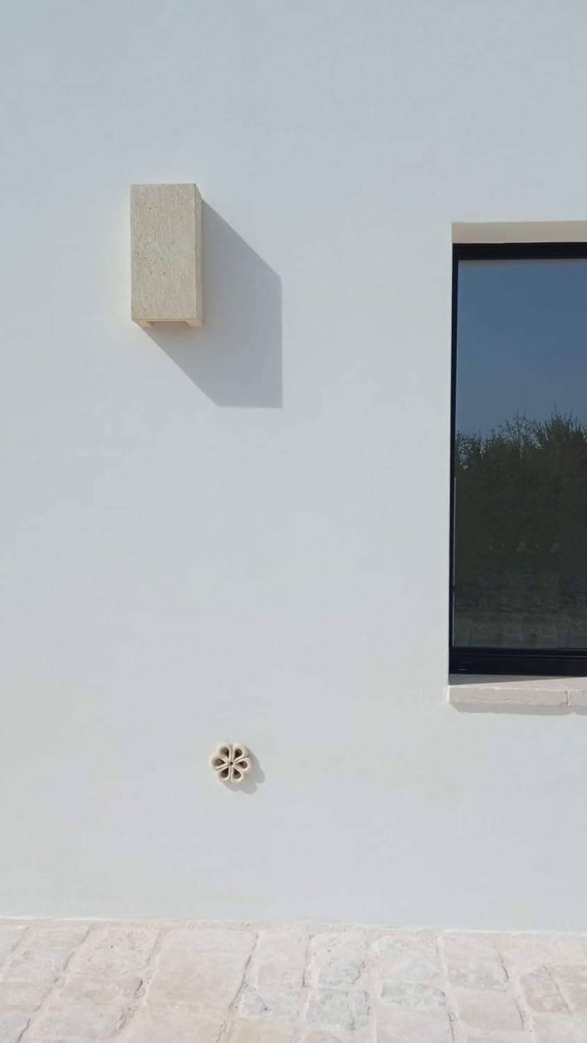 Rundes Lüftungsgitter aus Matera-Stein, für Rohr mit 120 mm Durchmesser, externe und interne Verwend