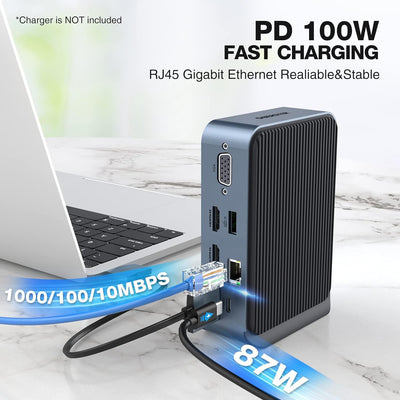 USB C Dockingstation Dual Monitor für MacBook Pro/Air, 15 in 2 USB C Docking Station für MacBook Pro