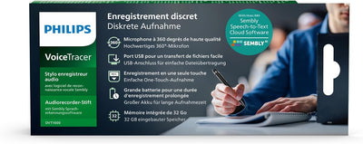 DVT1600 Philips VoiceTracer Audiorecorder-Stift mit cloudbasierter Spracherkennung von Sembly