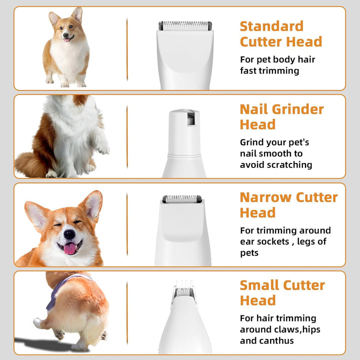 Hundeschermaschine,4 in 1 Leise Tierhaarschneidemaschine,Profi Schermaschine Hund Katze mit LED-Anze