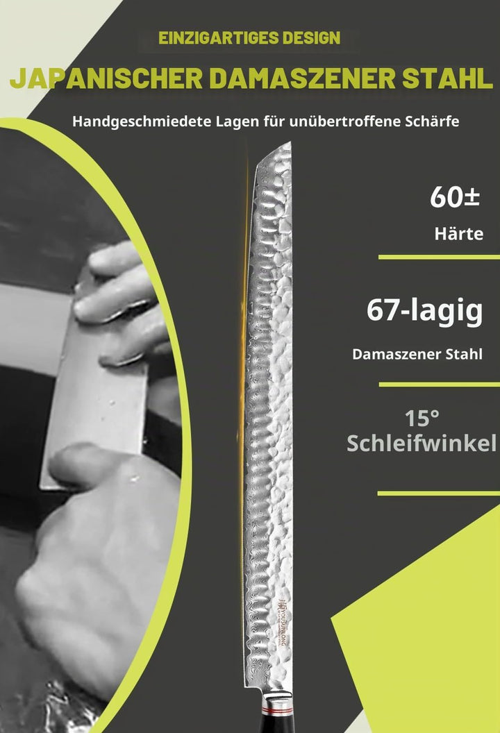 YOUSUNLONG Ultimatives Sakimaru-Messer 15 Zoll (380 mm) japanisches Filetmesser aus Damaszenerstahl