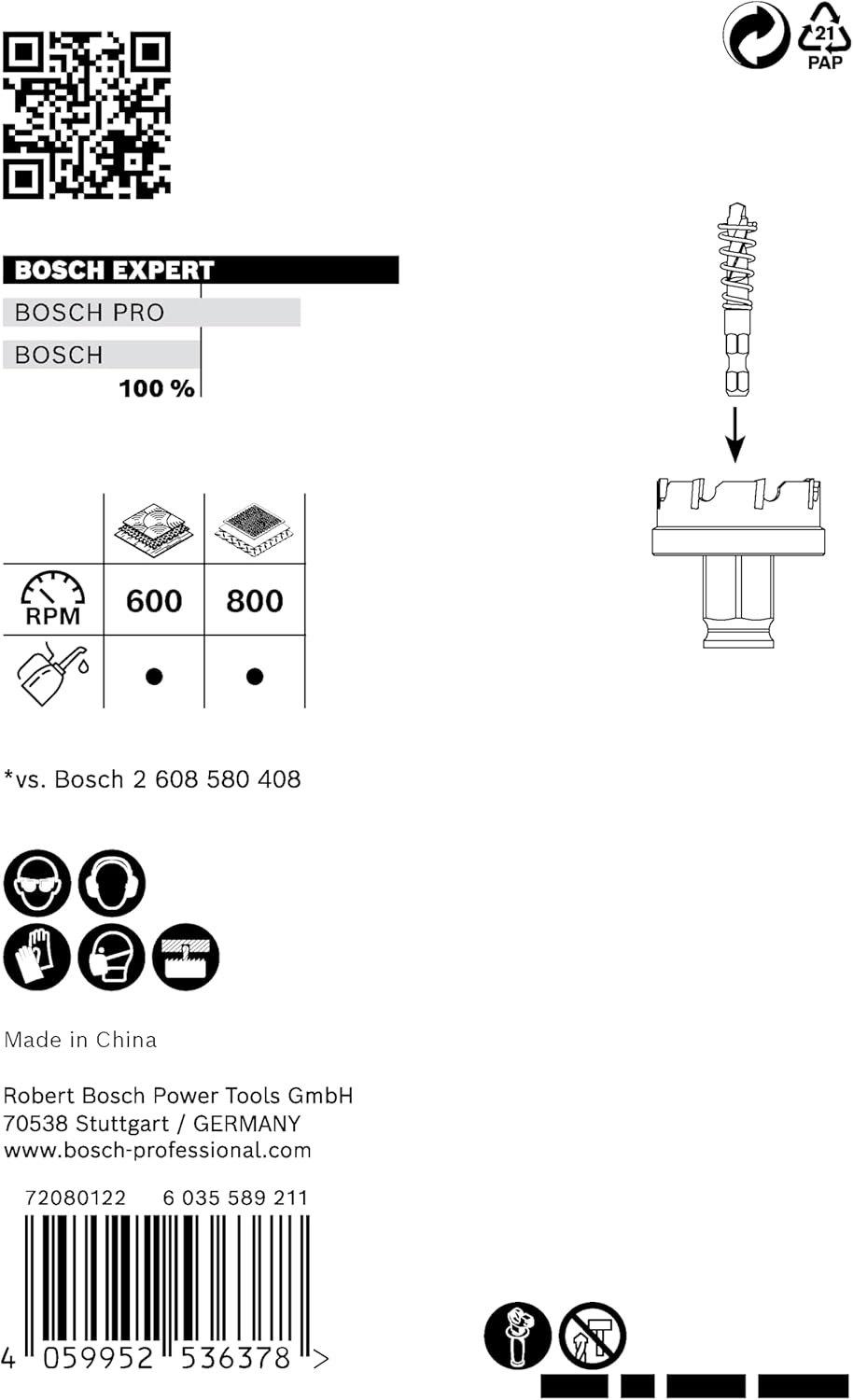 Bosch Professional 1x Expert Sheet Metal Lochsäge (für Stahlbleche, Edelstahlbleche, Ø 20 mm, Zubehö