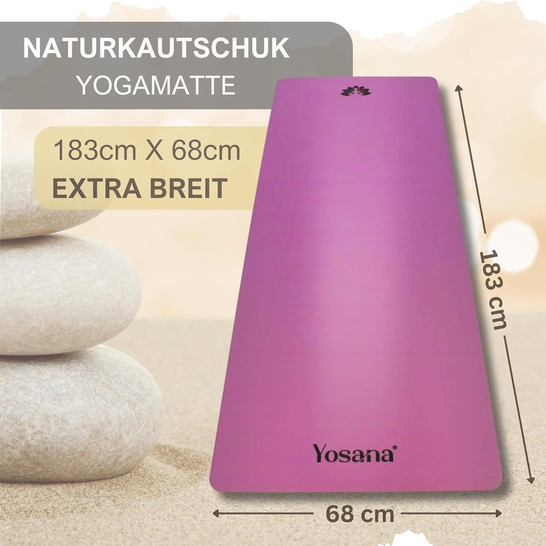 Yosana Yogamatte aus Naturkautschuk | extrem rutschfest | ULTRA GRIP Oberfläche aus ECO PU | extra b