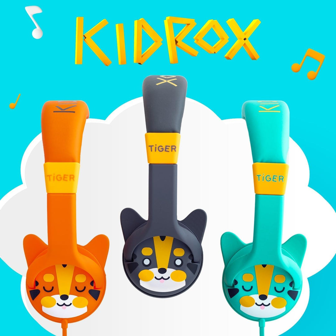 Kidrox® Kinder Kopfhörer mit Kabel (1–7 Jahre) Widerstandsfähig und Flexibel, Maximalem Lautstärkesc