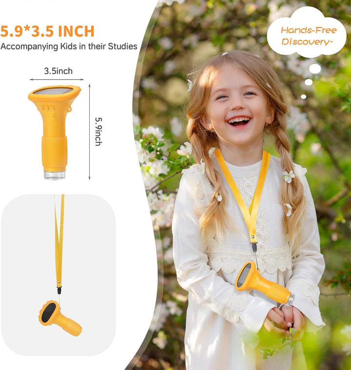 Kinder-Mikroskop, 5,1 cm IPS-Bildschirm, 1000-fach, tragbares Mikroskop für Kinder, Foto- und Videok